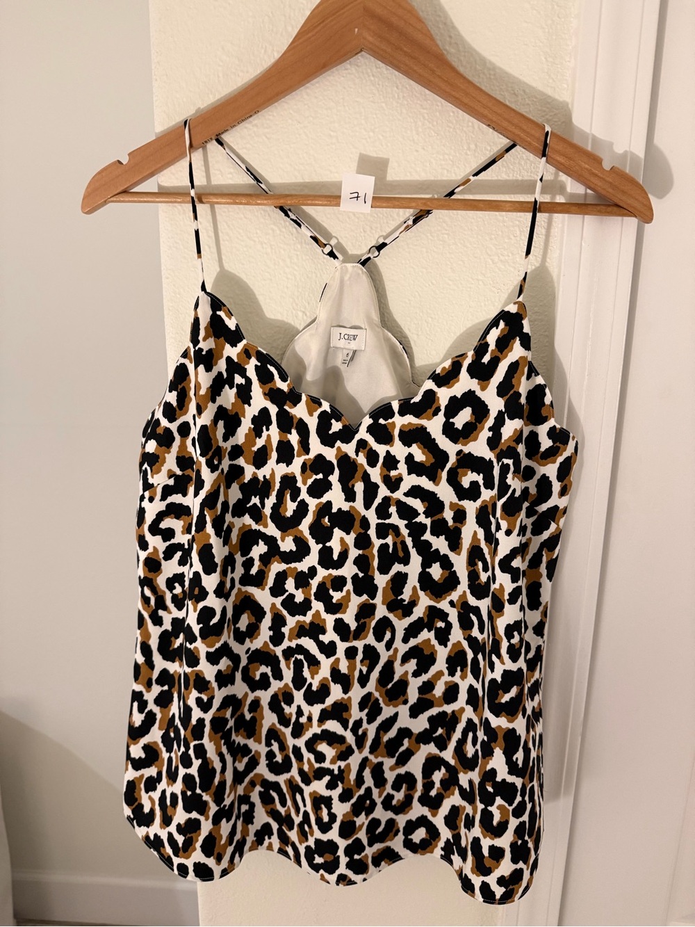 J. Crew Leopard-Print Satin Camisole in White, Black, Brown